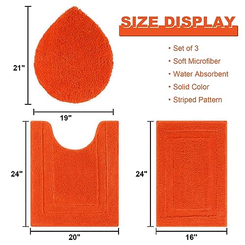 SHACOS Christmas Bathroom Rugs Sets 3 Piece with Toilet Lid Cover, Non Slip Absorbent Small Bath Mats 16