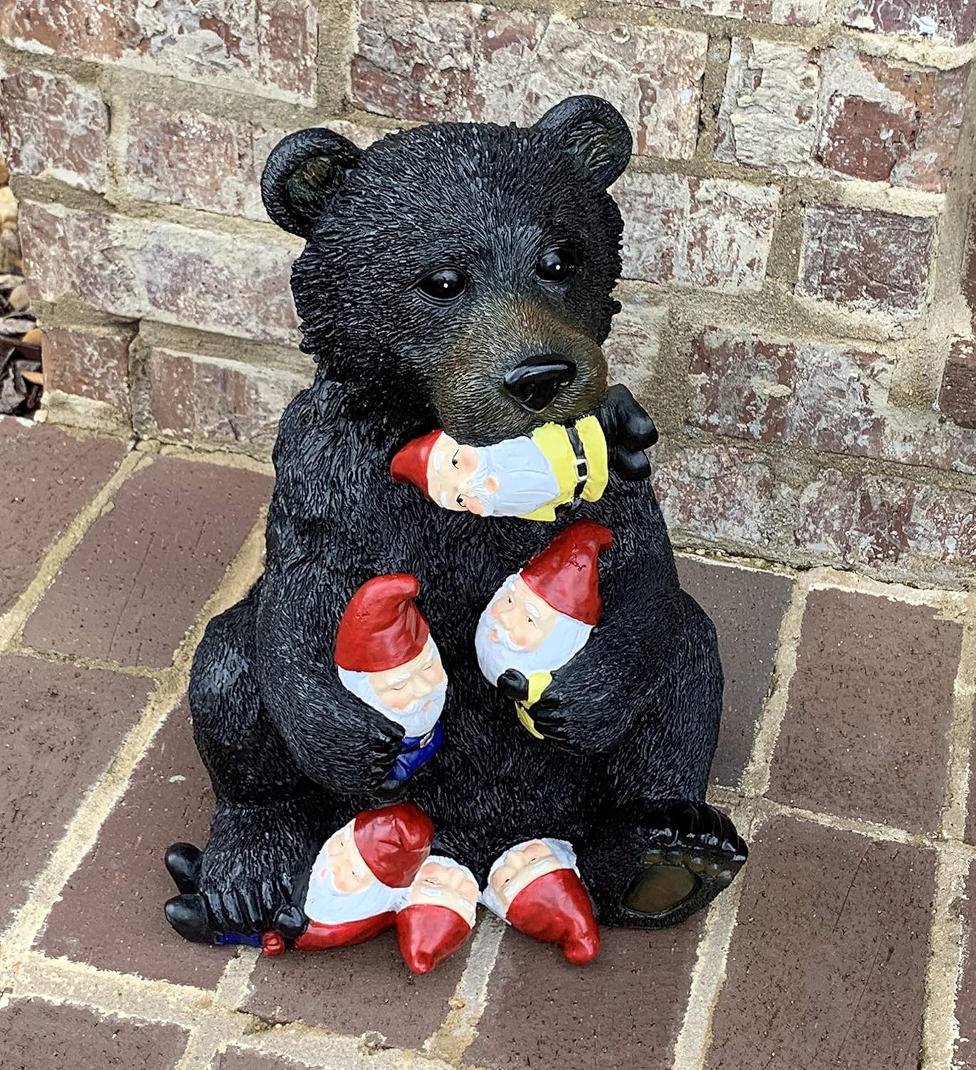 Jumbo Black Bear/Garden Gnome Statue - Lawn Patio Art Sculpture