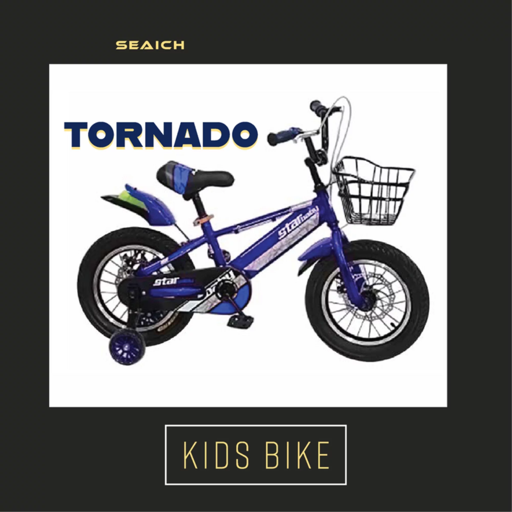Kids Blue Bike SEAICH Blue Tornado Seaich Custom Blue With Splash Guards 14