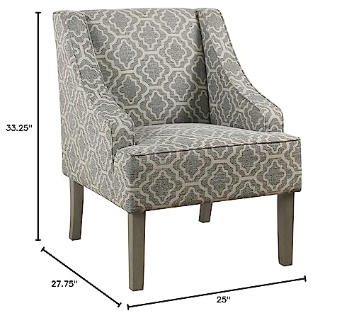 HomePop Velvet Swoop Arm Accent Chair, Suri Blue