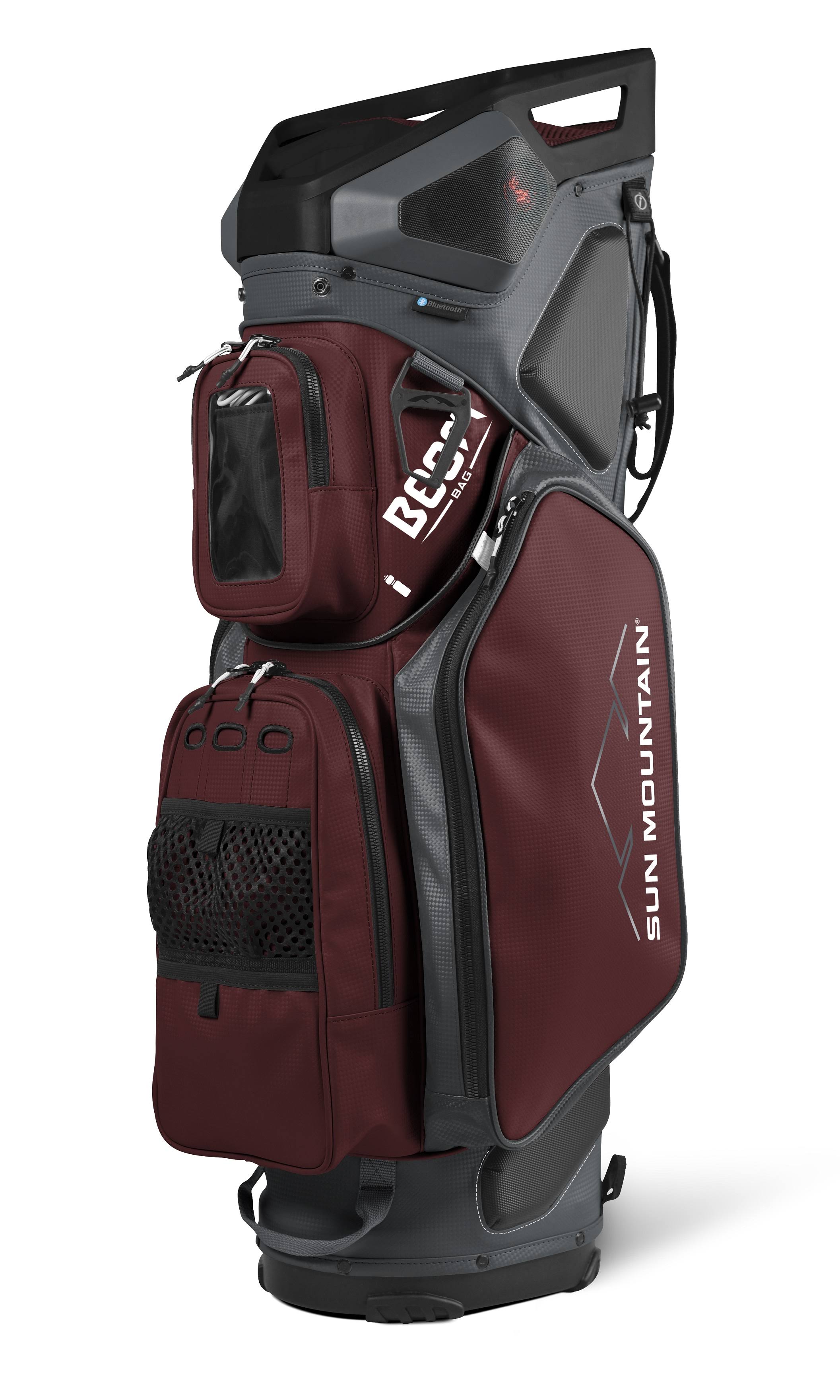 Sun Mountain Boom Cart Bag, Gray/Garnet/Black