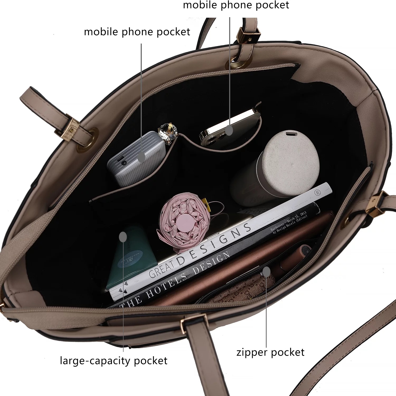 Prisha Vegan Leather Womens Tote Bag with Wallet - 2 pieces by Mia K