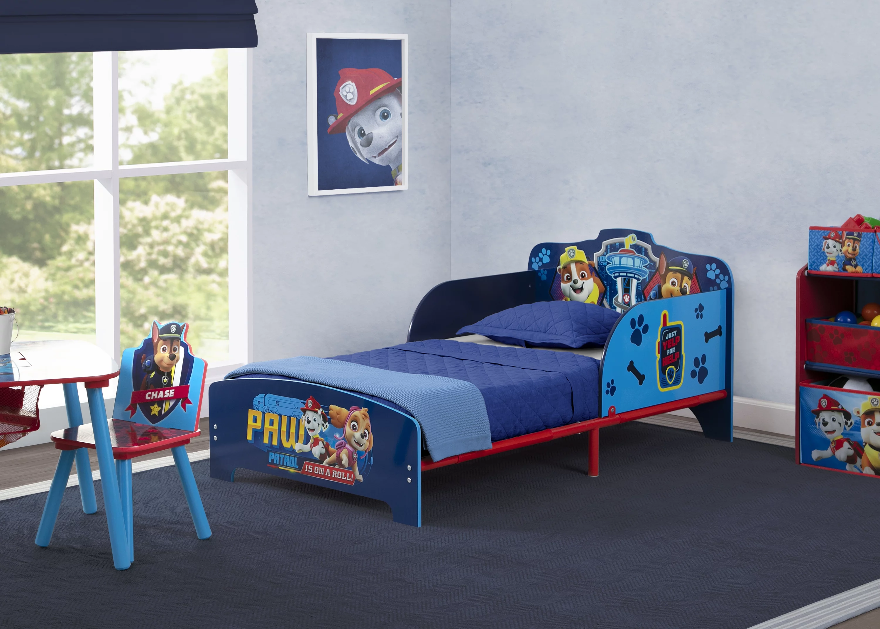 PAW Patrol Wood & Metal Toddler Bed by Delta Children, Blue