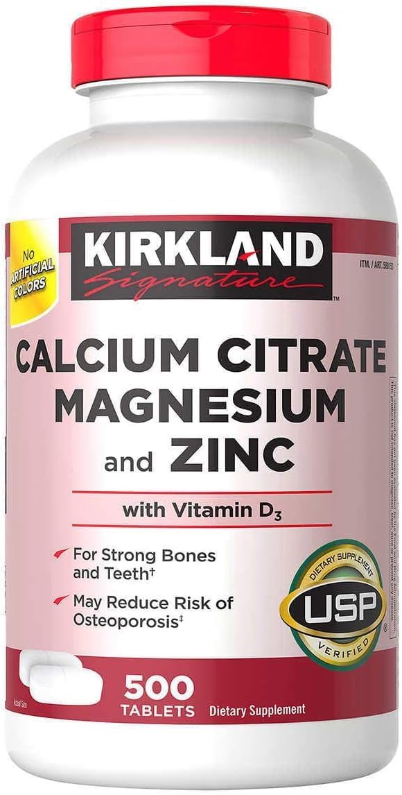Kirkland Calcium Citrate Magnesium and Zinc, 500 Tablets