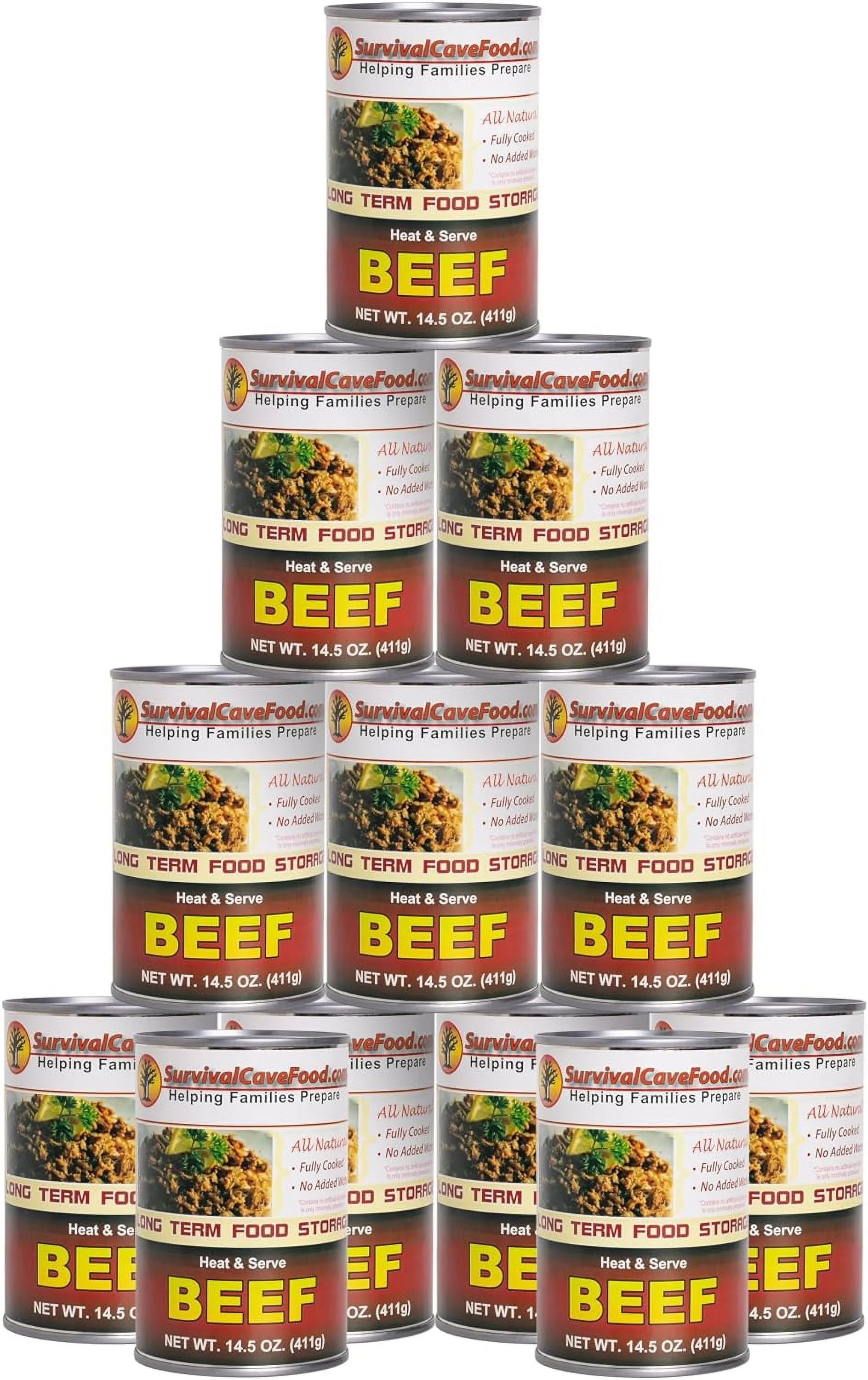 12 - 14.5oz Cans of Canned Meat (BEEF) Long Term Food Storage -Survival Cave
