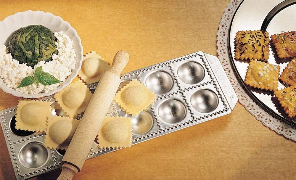Imperia 12-Square Ravioli Maker by Cucina Pro 127-12 with Rolling Pin and Instructions
