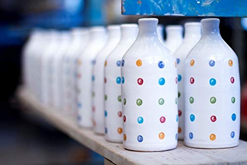 Antico Frantoio Muraglia | Premium Italian Extra Virgin Olive Oil | First Cold Pressed Gourmet EVOO | RAINBOW Arcobaleno Collectible Handmade Ceramic Bottle | 16.9 Fl.oz (500 ml)