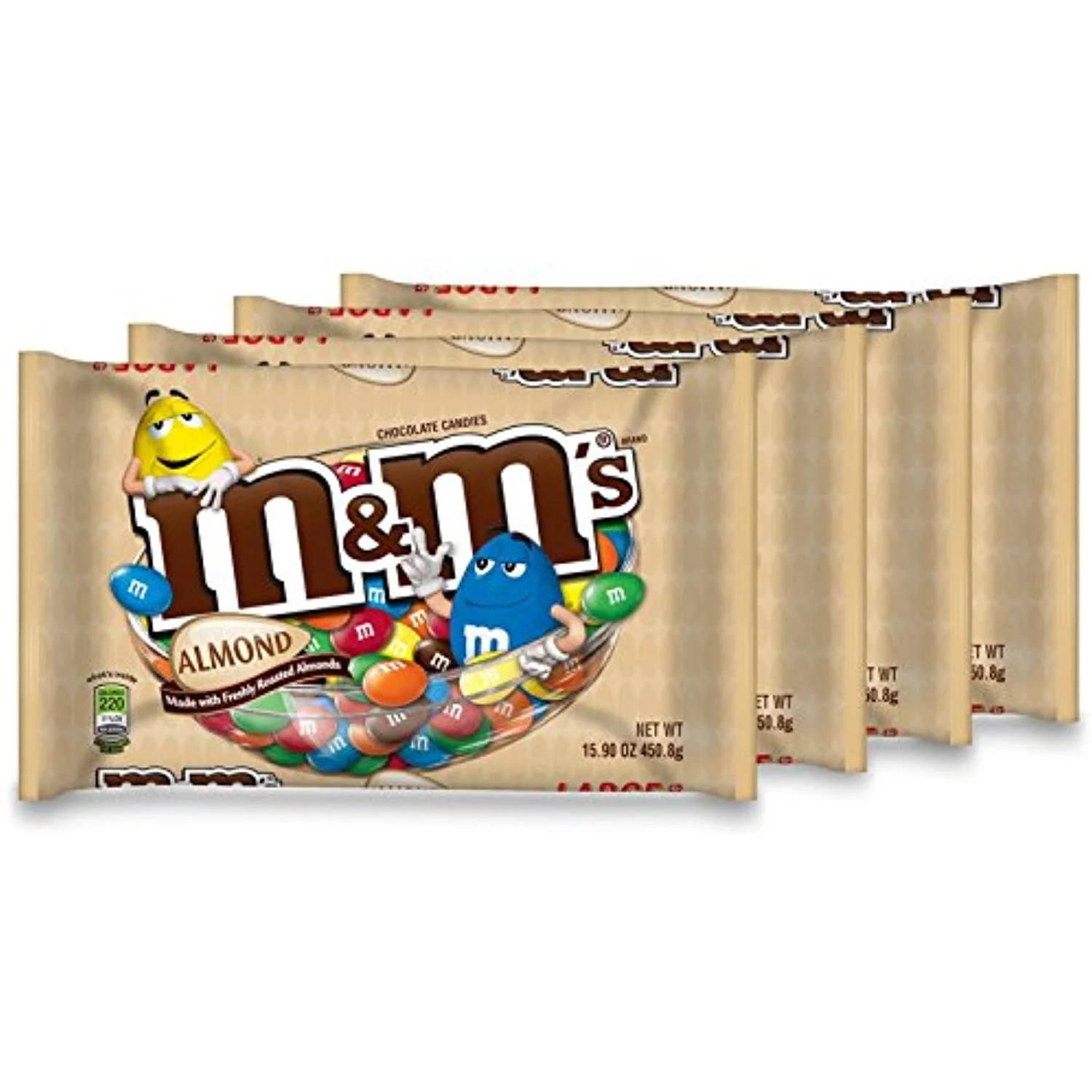 M&Ms Almond Chocolate Candy 15.9-Ounce Bag (Pack Of 4)