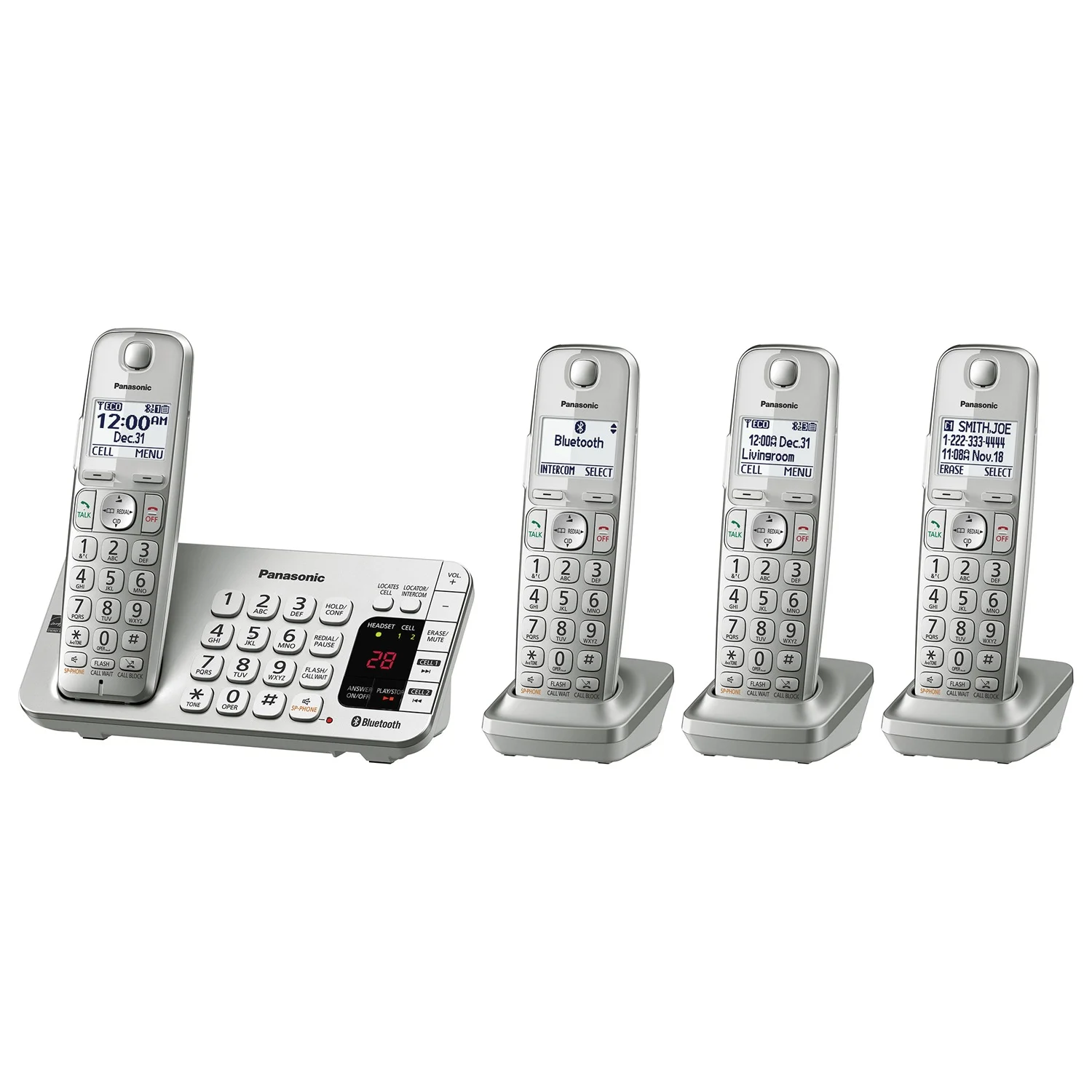 Panasonic KX-TGE474S Link2cell Bluetooth Cordless Phone System (4-Handset System)