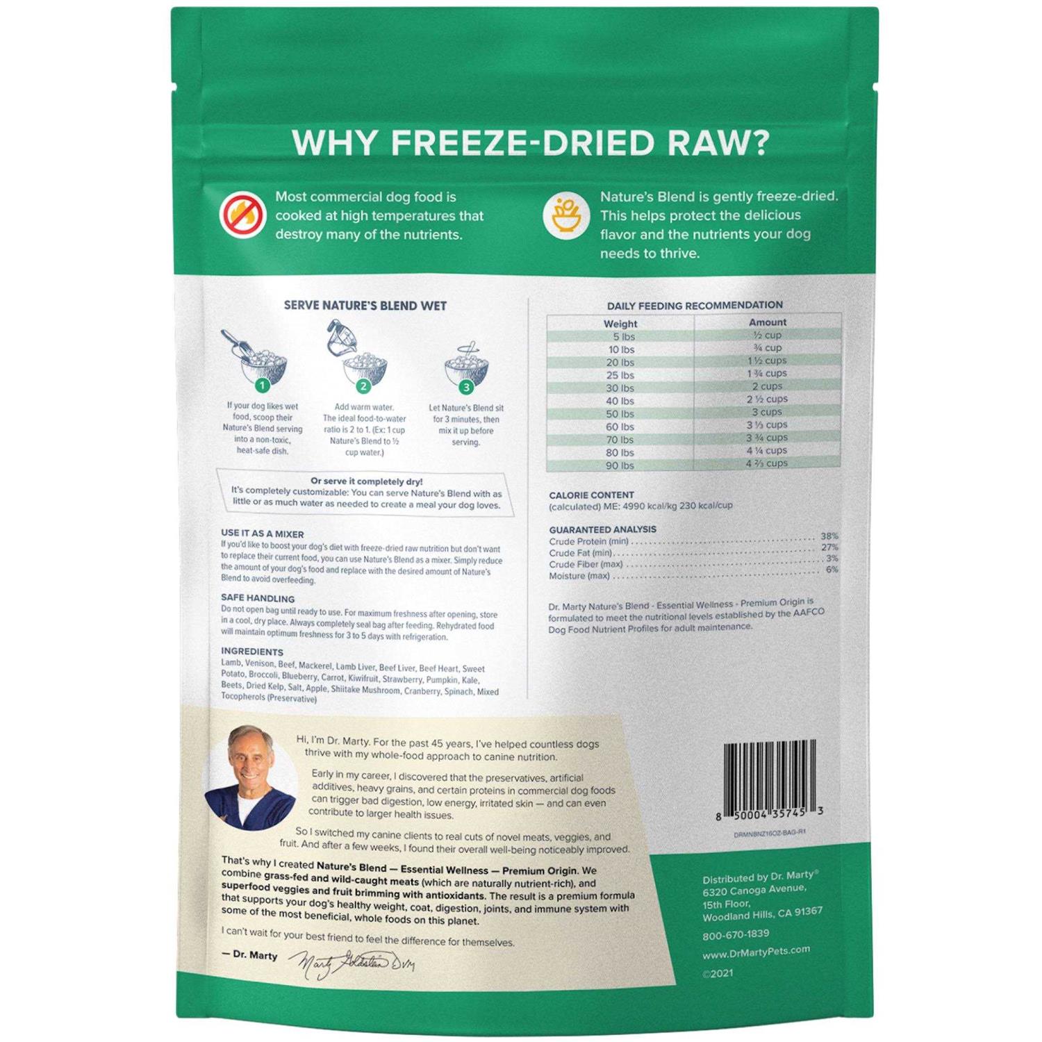 Dr. Marty Nature's Blend Premium Origin Freeze-Dried Dog Food - Pet Supplies online store