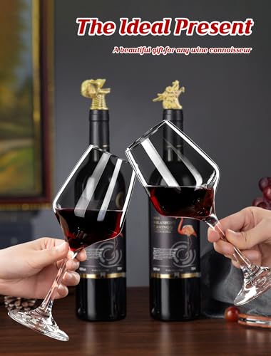 Deer Stag Head Wine Aerator Pourer Spout, Elk Olive Oil Liquor Bottle Decanter, Dark Grey Plated Creative Gifts for Alcohol Spirits Whiskey