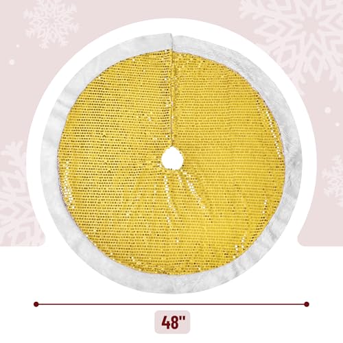 Mr. Pen- Christmas Tree Skirt 48 inches, Knitted Christmas Skirt Tree, Xmas Tree Skirt