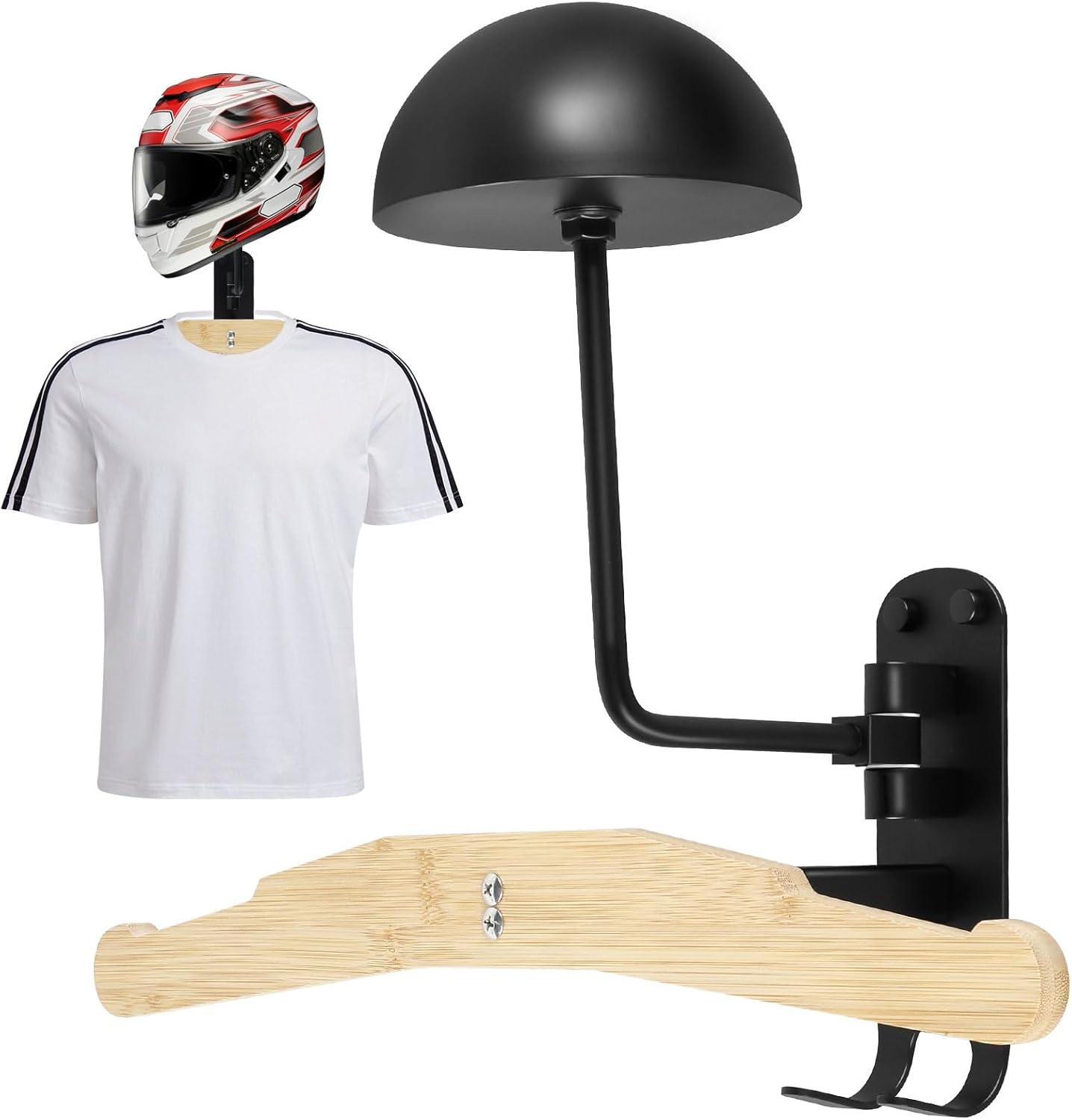 Motorcycle Helmet Rack Wall Mount, Tactical Gear Wall Mount, Heavy Duty Steel Helmet Wall Mount for Motorcycle/Football/Rugby/Cycling Skiing/Police Gear Wall Hanger