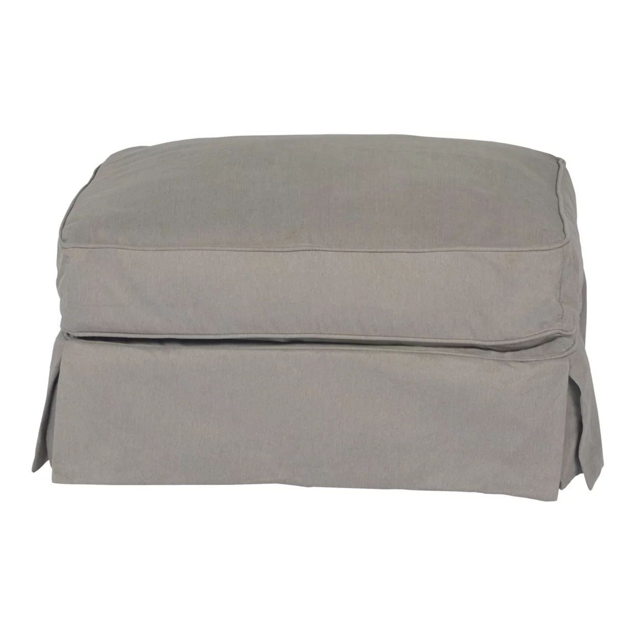Americana Grey Upholstered Pillow Top Ottoman