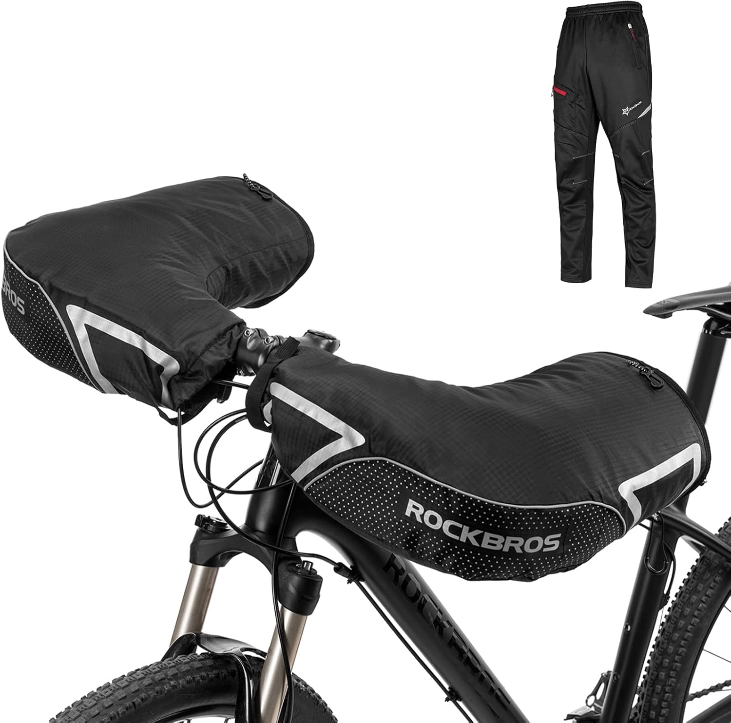 ROCKBROS Handlebar Mittens Mountain Bike Bicycle Bar Mitts Winter Cycling Jackets for Men