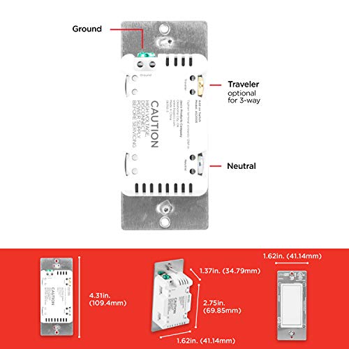 UltraPro Add-On Switch QuickFit and SimpleWire, In-Wall White Rocker Paddle Only, Z-Wave ZigBee Wireless Smart Lighting Controls, NOT A STANDALONE Switch, 2 Pack, 54905