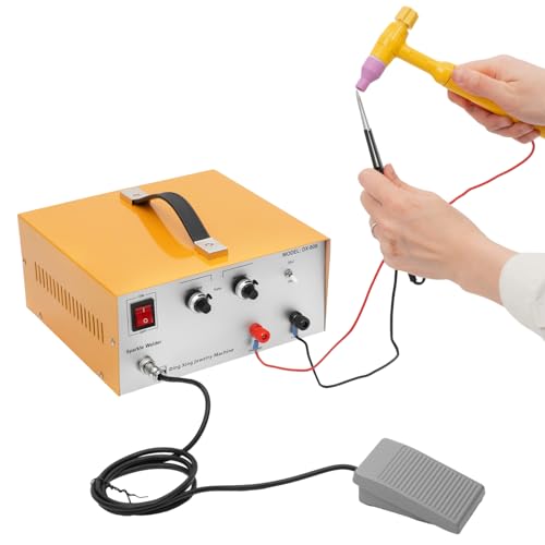 Jewelry Spot Welder Machine 600W Electric Spot Welder with Foot Switch 110V 80A Pulse Sparkle Spot Welder Adjustable Jewelry Welder Kit or Rapid Welding of Gold Silver Iron