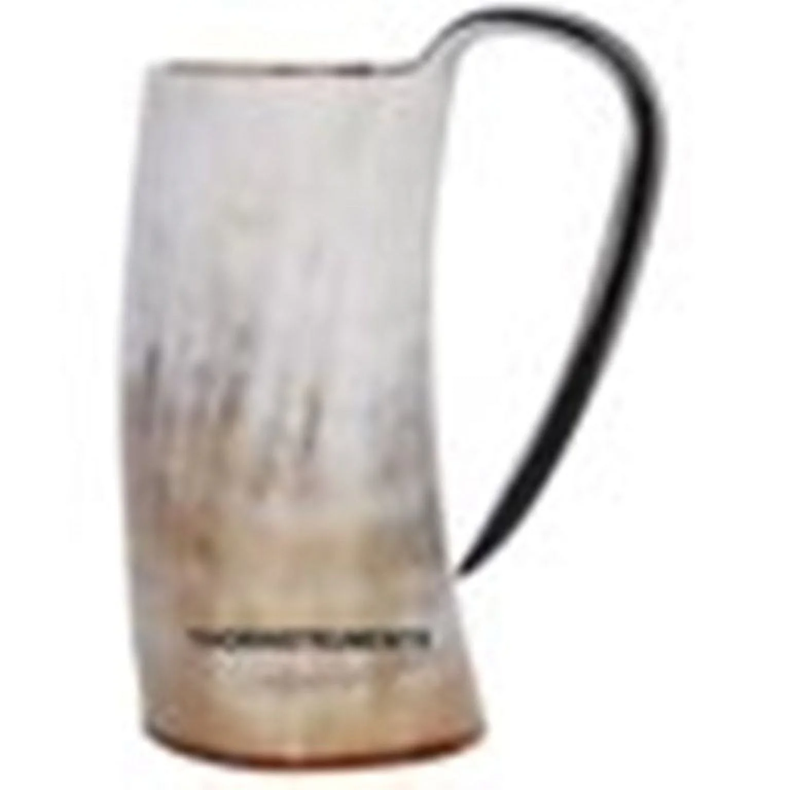 Buffalo Horn Mug Beer Beaker Stein, Tumbler Viking Drinking Cup with Handle Medieval Renaissance Light Shade