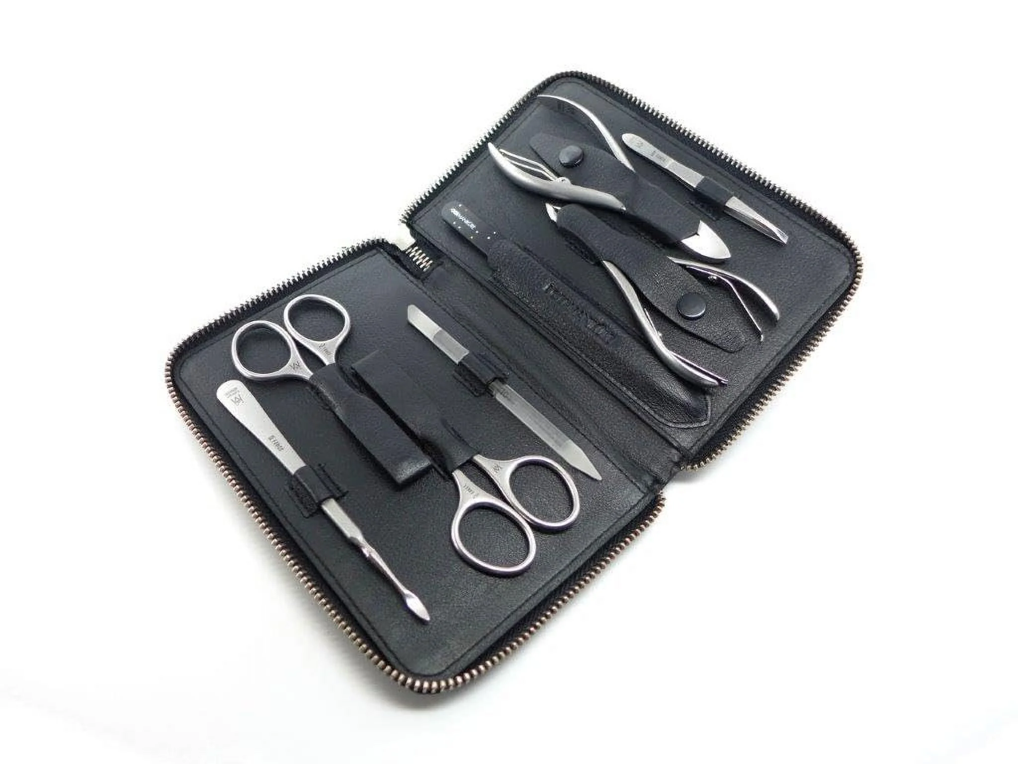 8Pc Manicure Set In Leather Case - FINOX Stainless Steel Tools Handmade In Solingen Germany – Professional Nail And Cuticle Care