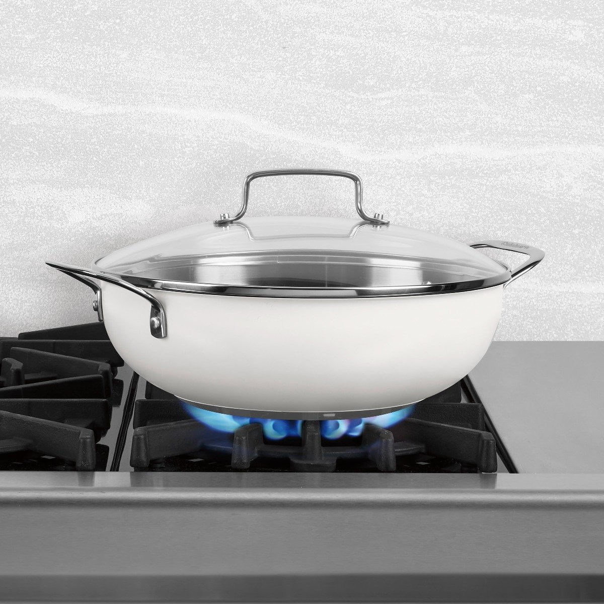 Cuisinart Matte White Stainless Steel All Purpose Pan with Cover | 12