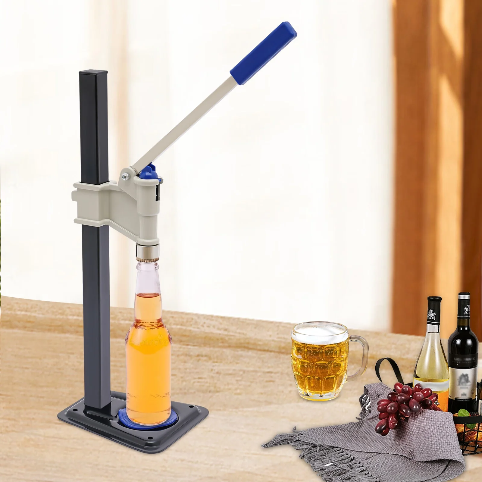 ANQIDI Professional Beer Capping Machine Manual Drink Cap Soda Sealing Glass Bottle Capper Aluminum Alloy