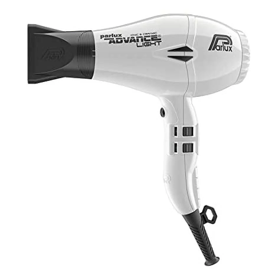 Bundle 2: (1) Parlux Advance Light White Hair Dryer and (1) M Hair Designs Hot Blow Attachment Black