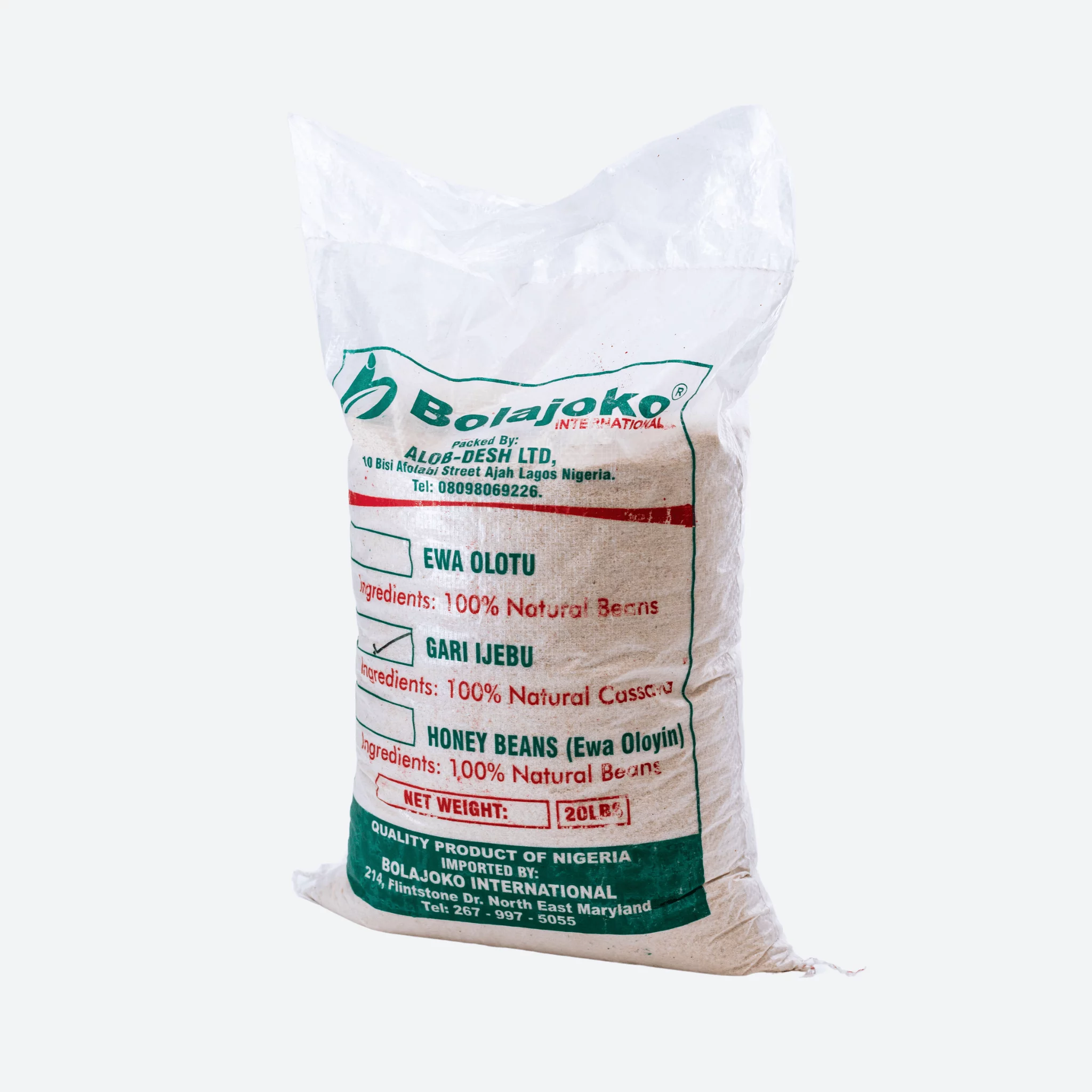Bolajoko International African Ijebu Gari 20 lbs - Authentic and Nutritious Cassava Flakes