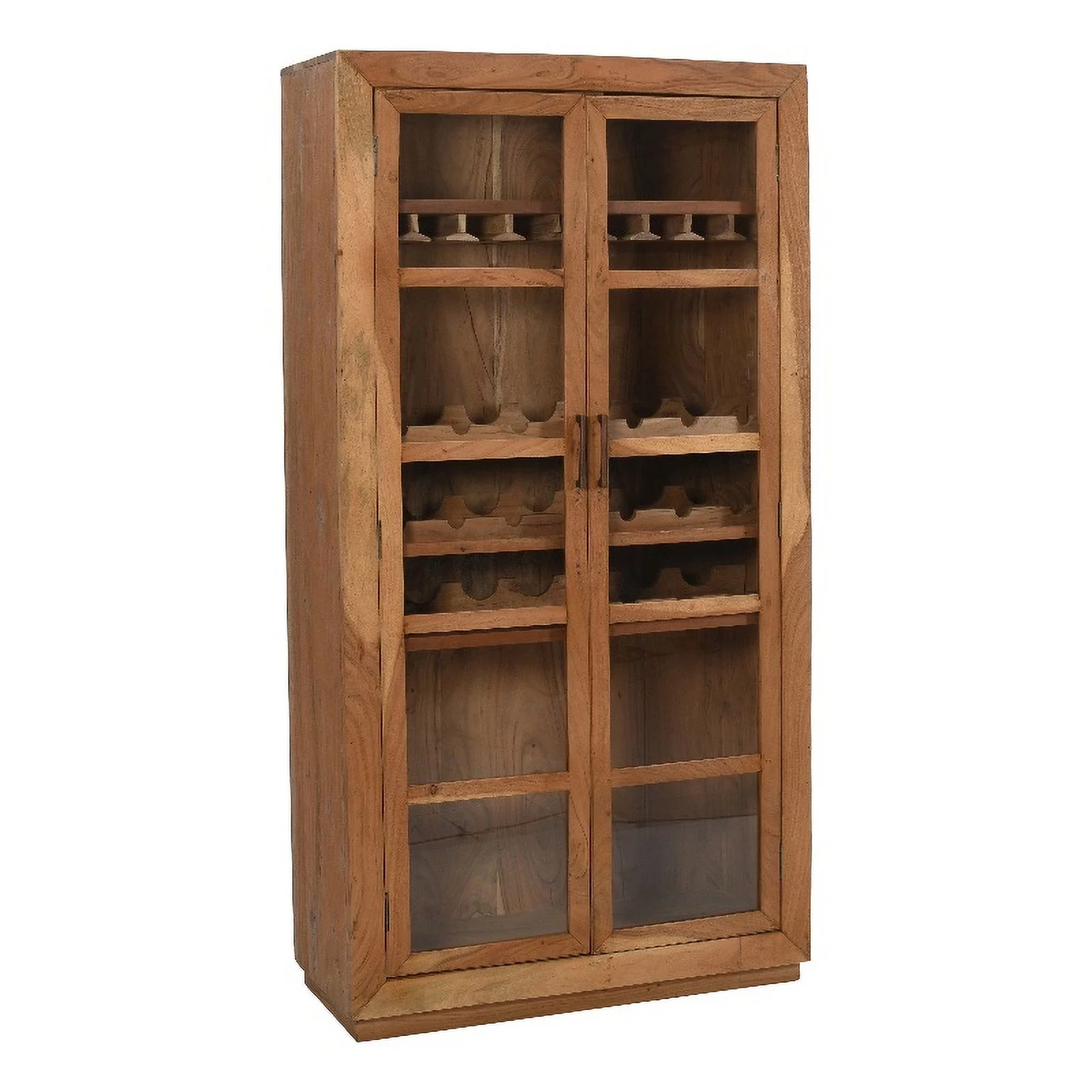 Fernious Tall Wine Cabinet in Natural Finish on Mango Solid Wood