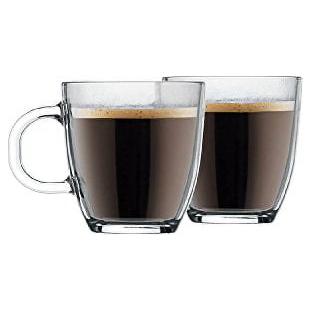 Bodum Caffettiera French Press Coffee Maker, 8 Cup, 1 Liter, 34oz with 2 Glass Mugs, 0.35 Liter, 12oz