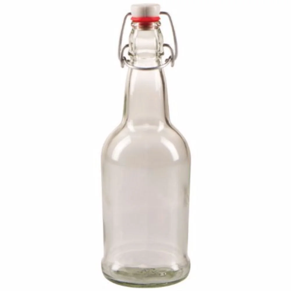 500ml (16 oz.) Clear Flip-cap Bottles, 12 Pack