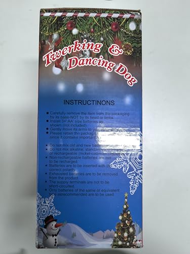 SdeNow Twerking Dog Toy Booty Shaking Walking Santa Claus Puppy Musical Animated Christmas Plush Santa Singing and Dancing Stuffed Animals Dog-English Song