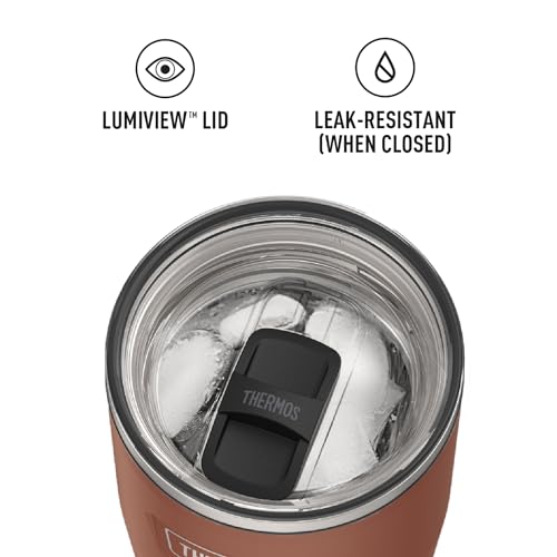 THERMOS ICON SERIES, Stainless Steel Cold Tumbler with Slide Lock, 24 Ounce, Sandstone