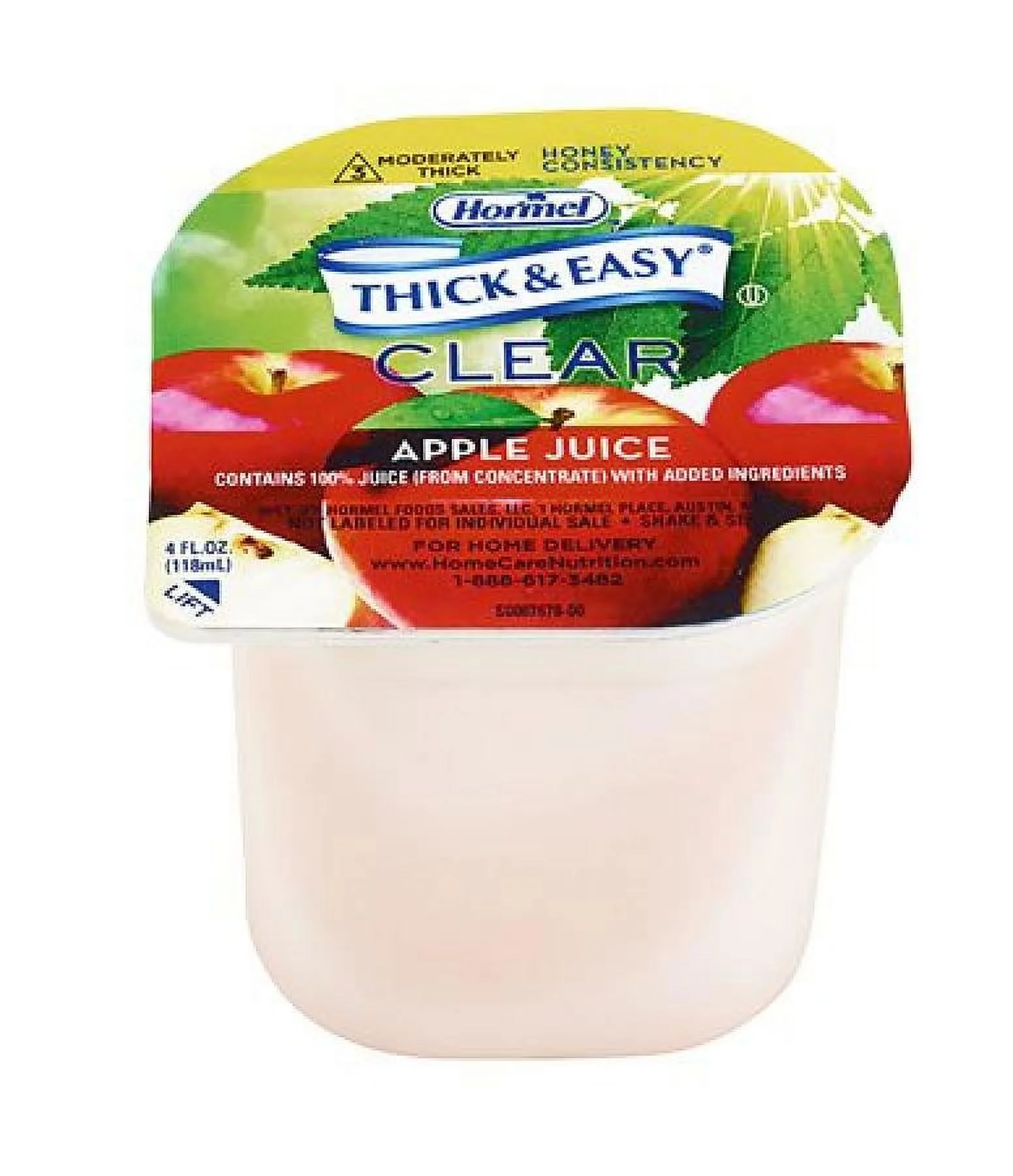 Thick & Easy Thickened Apple Juice, Honey Consistency, 4 ounce Portion Cup, 24 Count