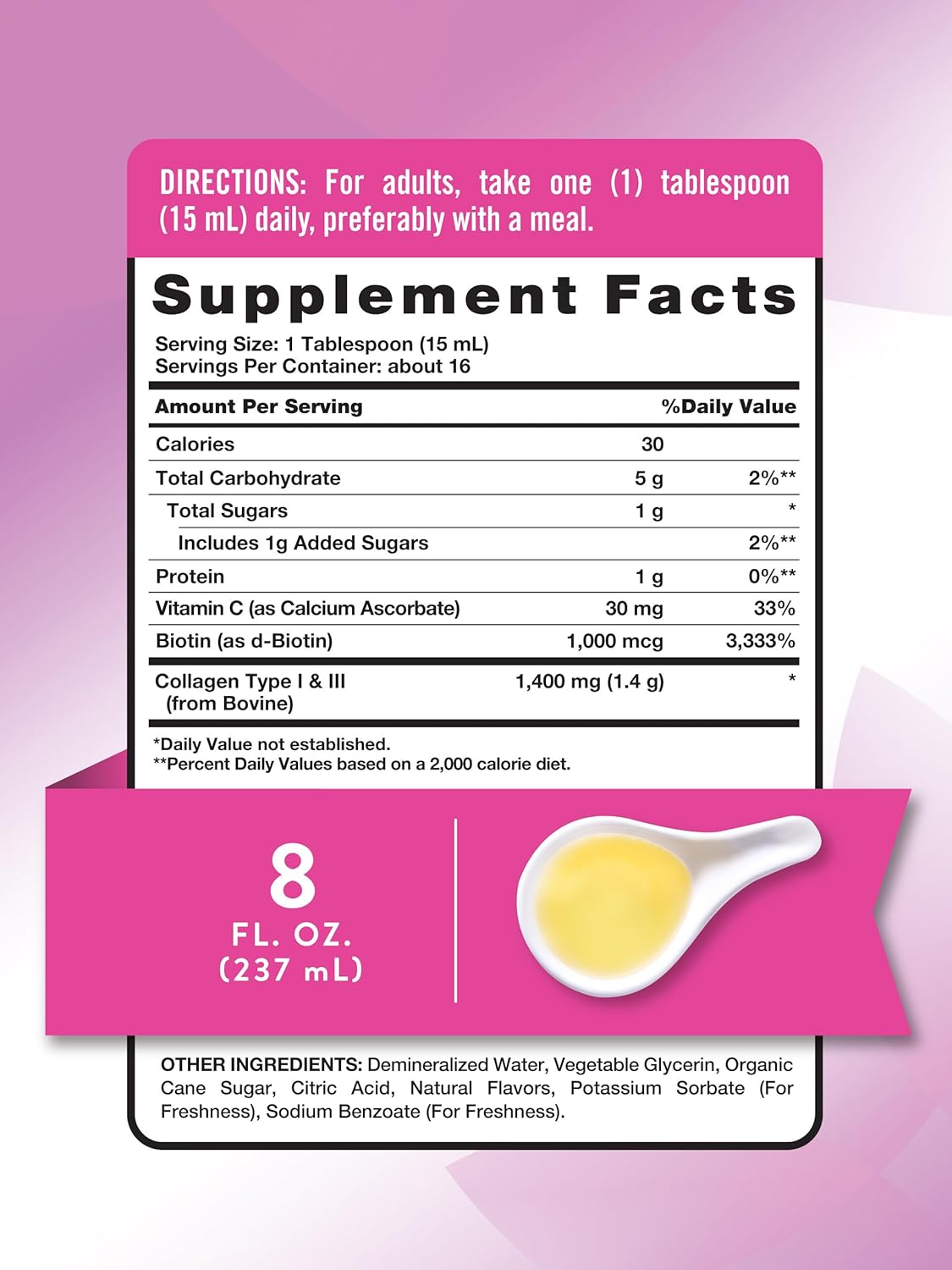 Nature's Truth Liquid Collagen | Berry Flavor | 8 oz | Non-GMO and Gluten Free Supplement