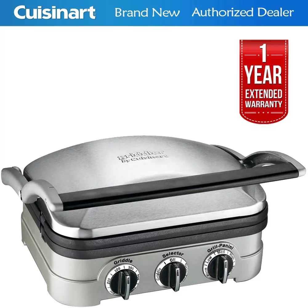Cuisinart Multifunctional Griddle, Grill and Panini Press (GR-4N) with 1 Year Extended Warranty