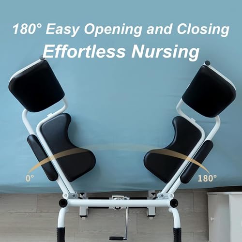 Hydraulic Patient Lift Transfer Chair,4 in 1 Transfer Chair with 180° Split Seat with Toilet and Tray Table, for Nursing Elderly, Load 440Lbs Transfer Wheelchair.