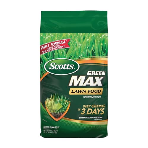 Scotts Green Max Lawn Food, Lawn Fertilizer Plus Iron Supplement for Greener Grass in 3 Days, 5,000 sq. ft., 16.67 lbs.