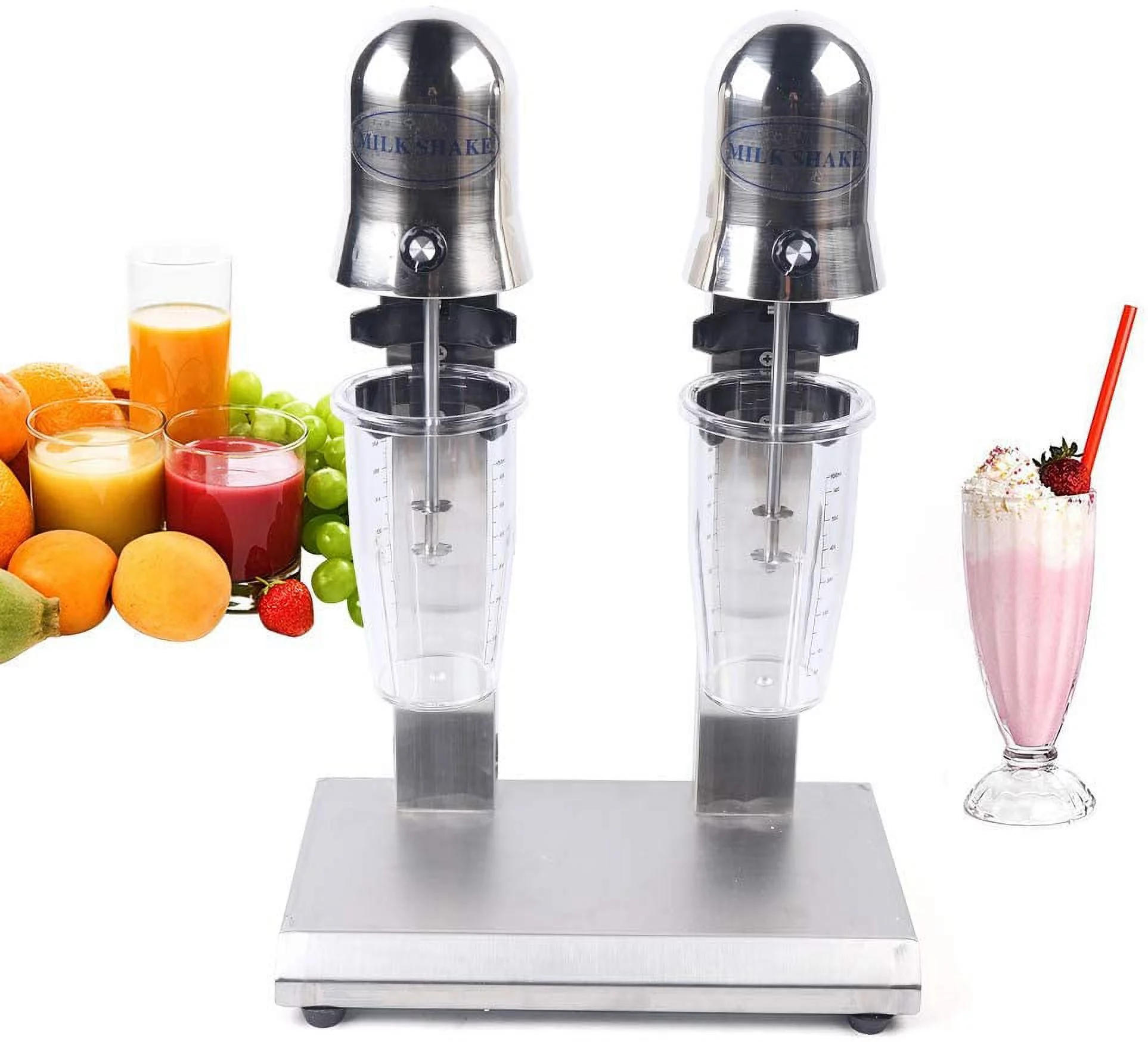 OUKANING 560W Commercial Double Head Milkshake Maker Shaker Drink Mixer Blender 2 Speed