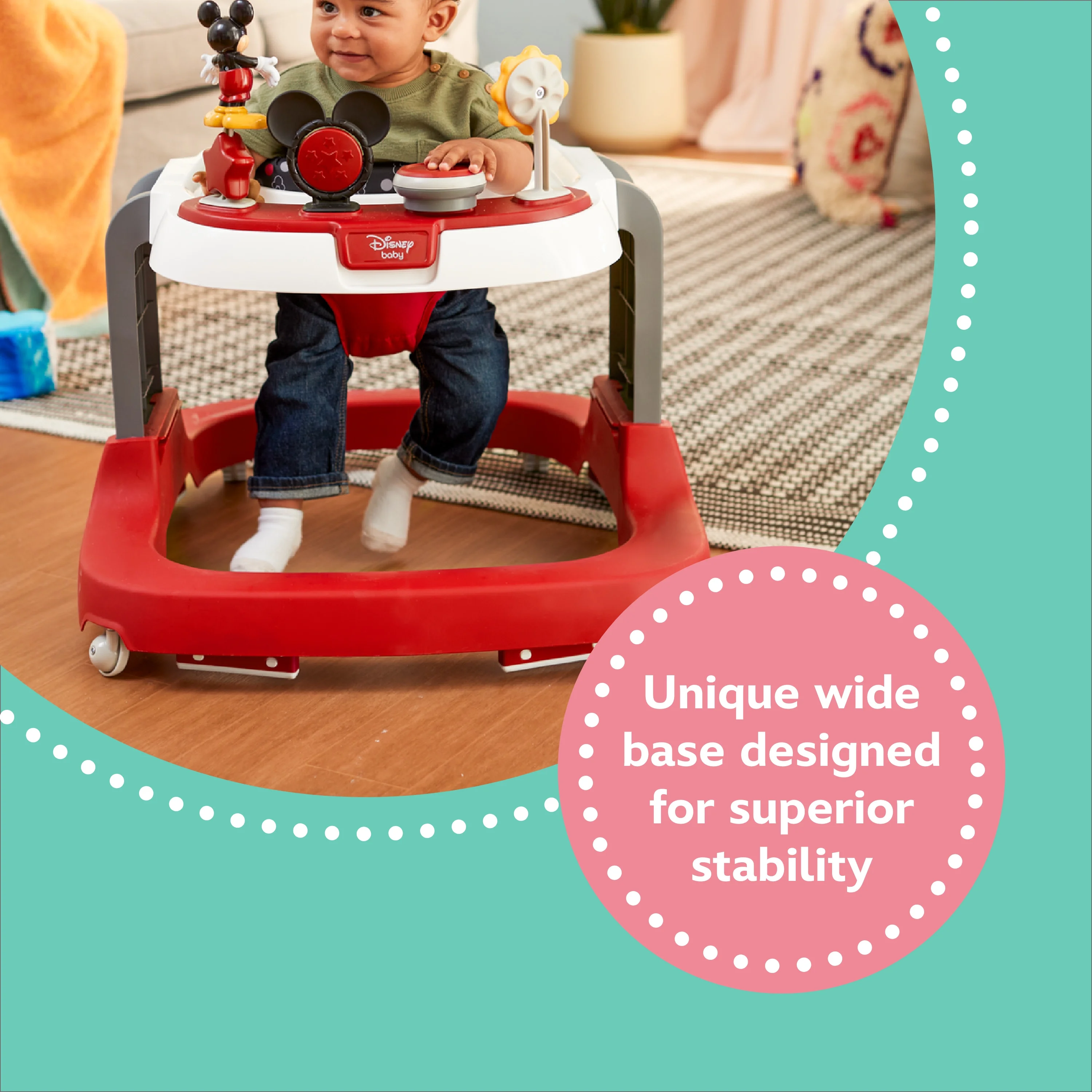 Disney Baby Ready, Set, Walk DX Developmental Walker, Modern Mickey