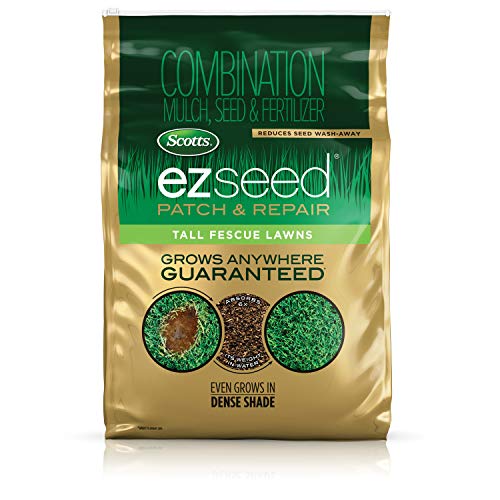 Scotts EZ Seed Patch & Repair Tall Fescue Lawns - 10 lb., Combination Mulch, Seed, and Fertilizer Mix with Tackifier, Repairs Bare Spots, Covers up to 225 sq. ft.