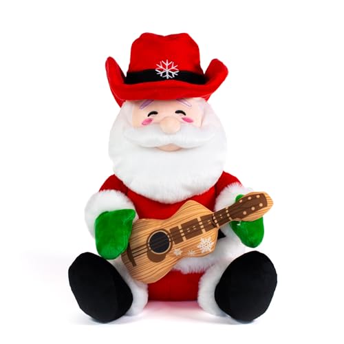 Cuddle Barn - Cowboy Kringle | Animated Musical Singing Christmas Western Santa Soft Plush Toy, 12 inches