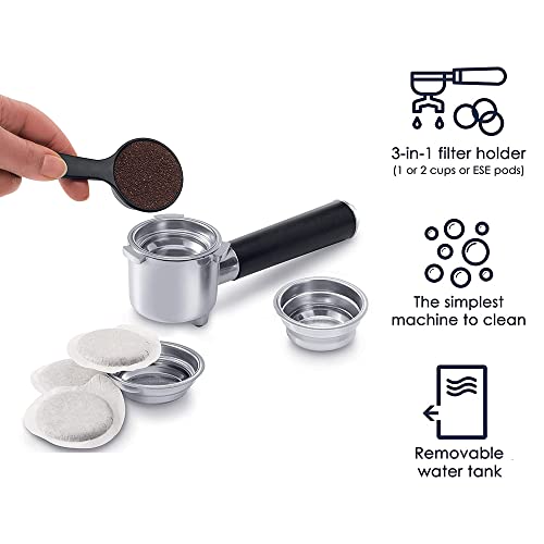 De'Longhi 15 Bar Pump Espresso and Cappuccino Machine with Premium Adjustable Frother, Stainless Steel, ECP3630