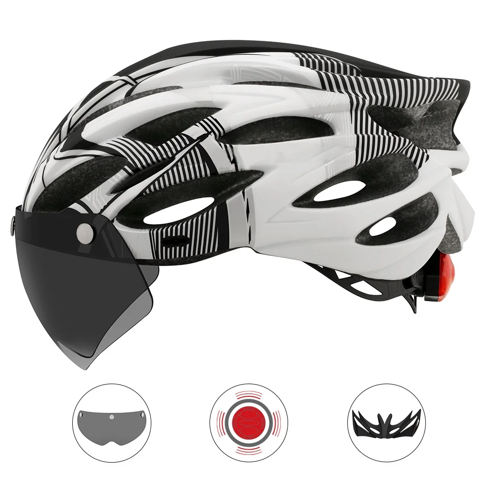 CAIRBULL Road Mountain Bike Riding Helmet with Lens, Brim, and Taillight Essential Equipment for Safe and Exciting Rides