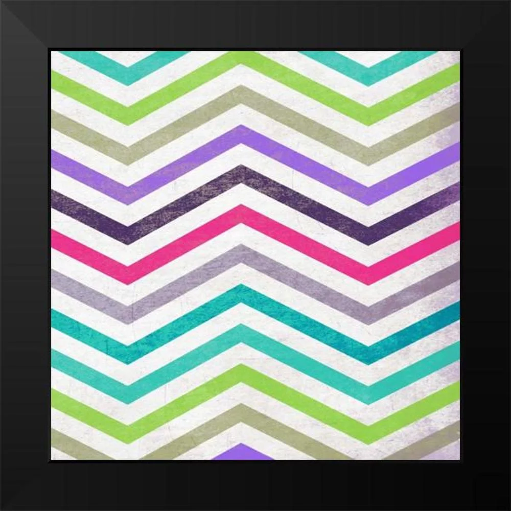Grey, Jace 12x12 Black Modern Framed Museum Art Print Titled - Glow ZigZag