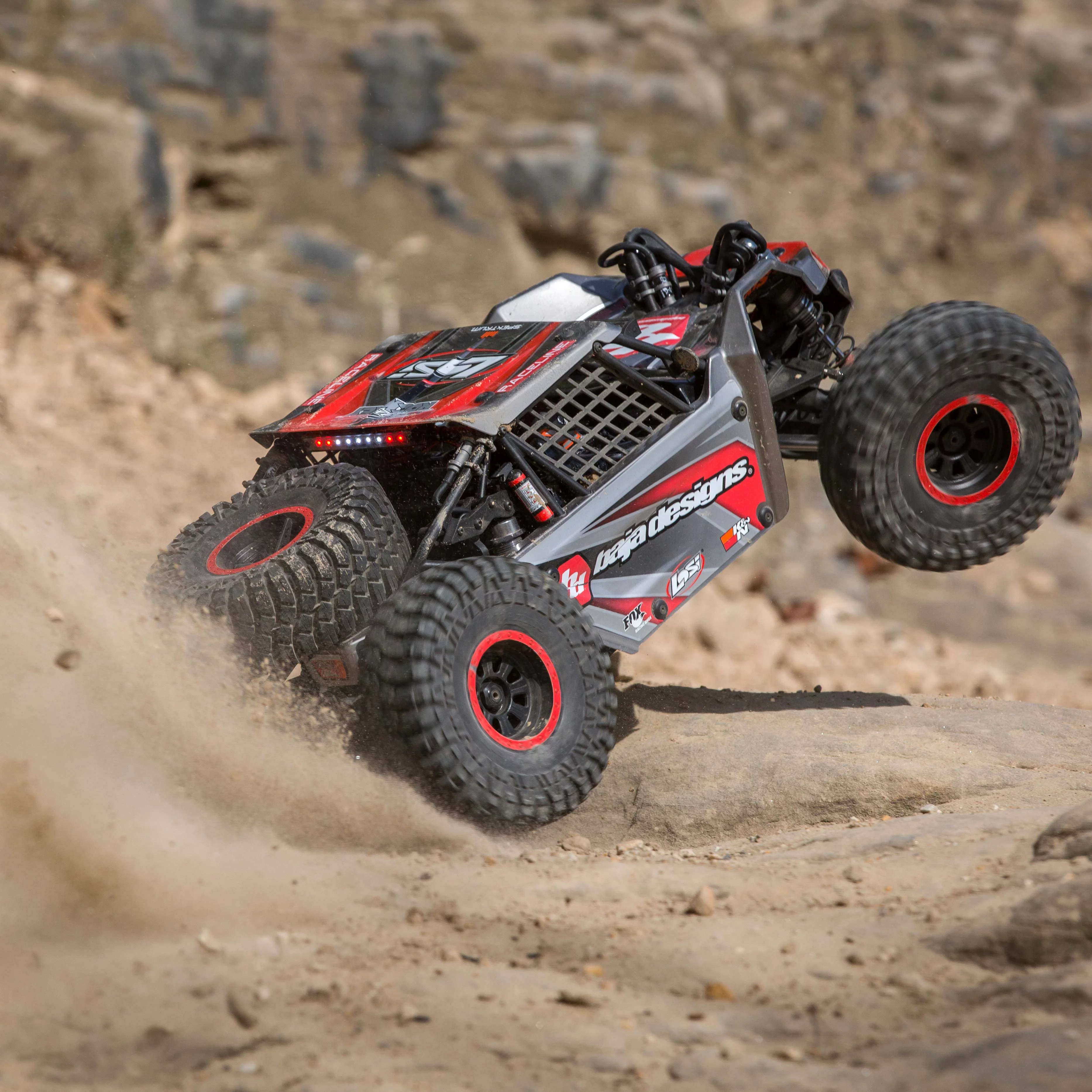 Losi RC Truck 1/6 Super Rock Rey V2 4 Wheel Drive Brushless Rock Racer RTR Battery and Charger Not Included Gray LOS05016V2T2 Cars Electric Kit Other