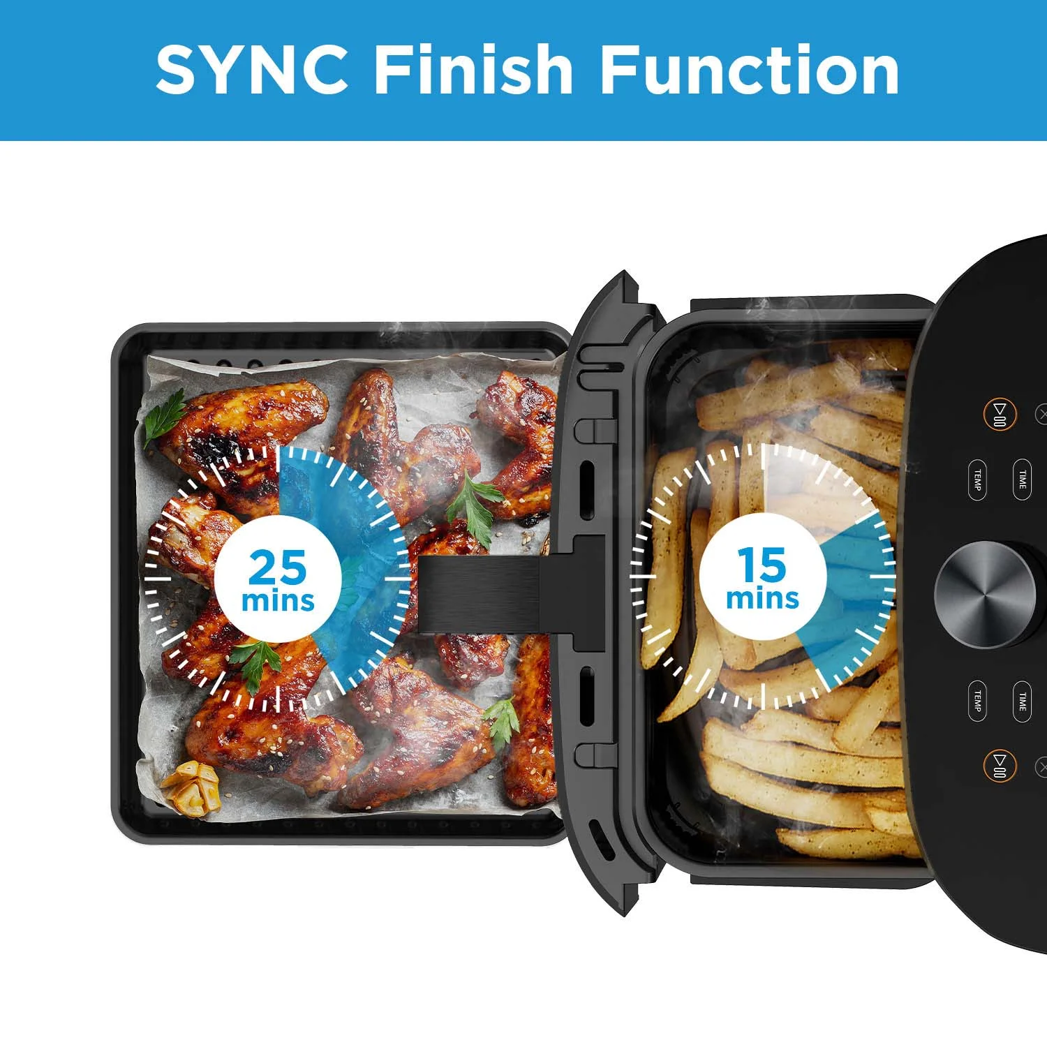 Midea 11 Quart 8-in-1 Two-Zone Air Fryer Oven with Sync Finish Cooking