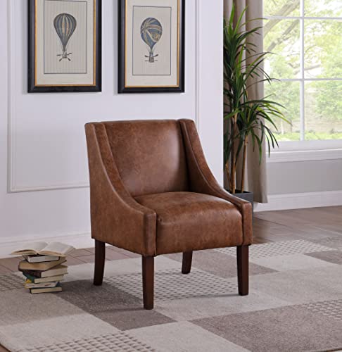 HomePop Velvet Swoop Arm Accent Chair, Suri Blue