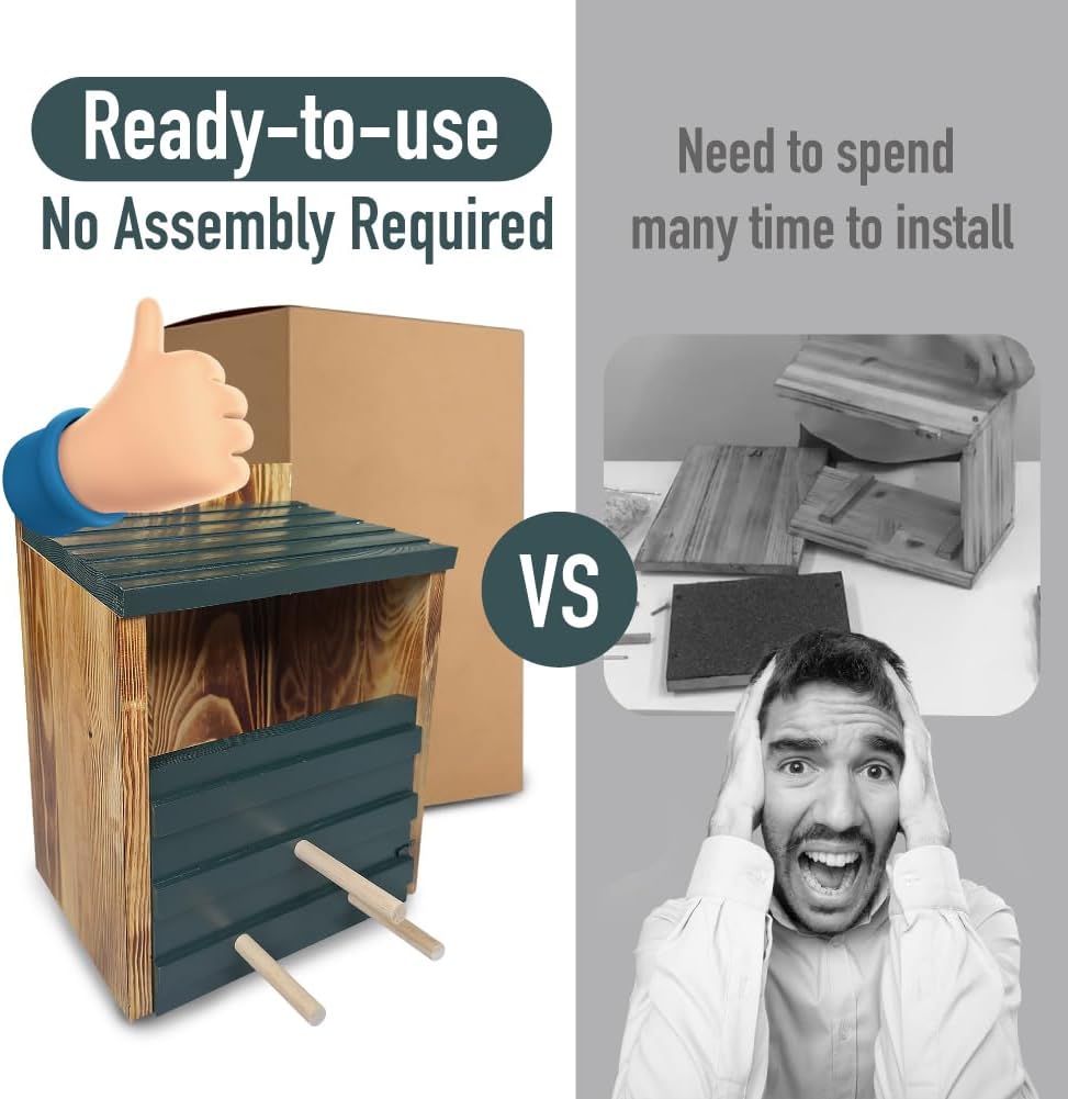 Owl Box for Outside - Ready-to-use - No Assembly Required Owl House 100% Cedar Wood Screech Owl Houses for Outdoors Real Wood