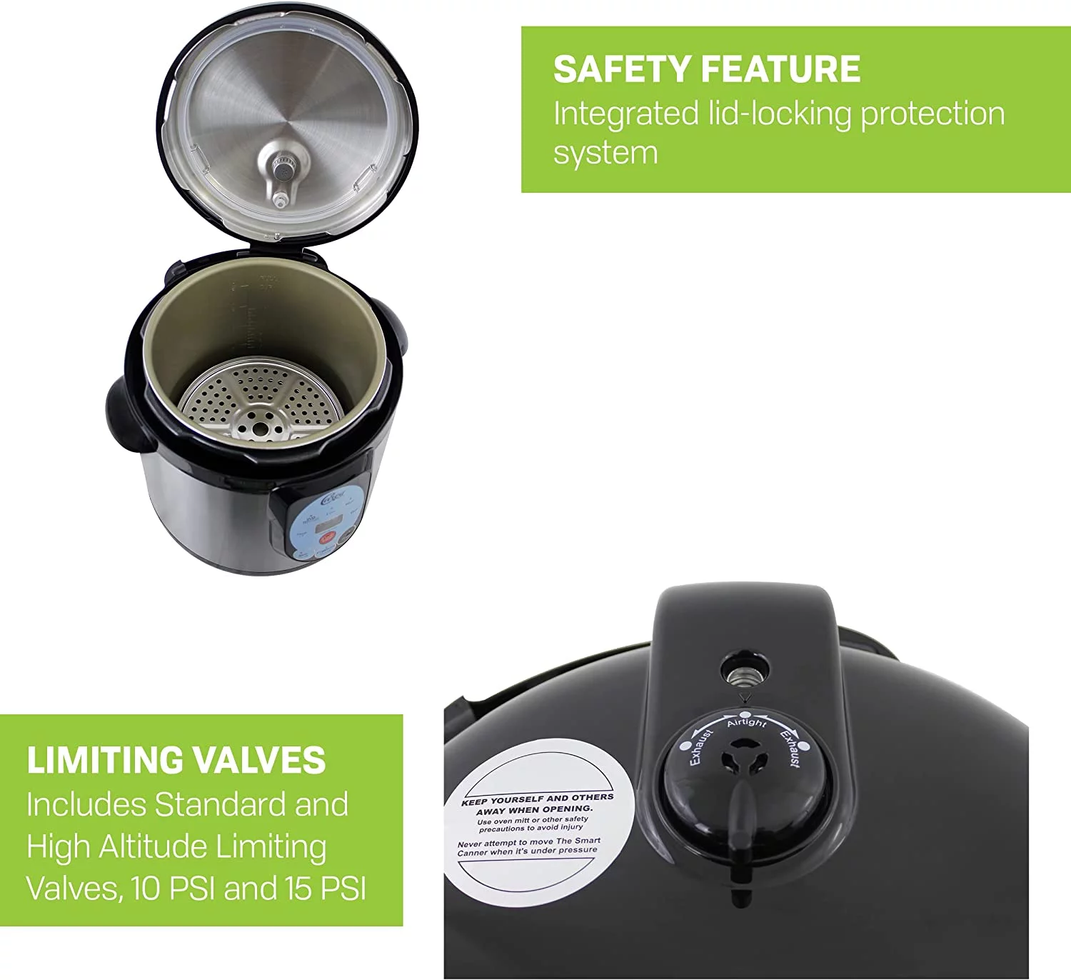 CAREY DPC-9SS Smart Electric Pressure Cooker and Canner  Stainless Steel  9.5 Qt