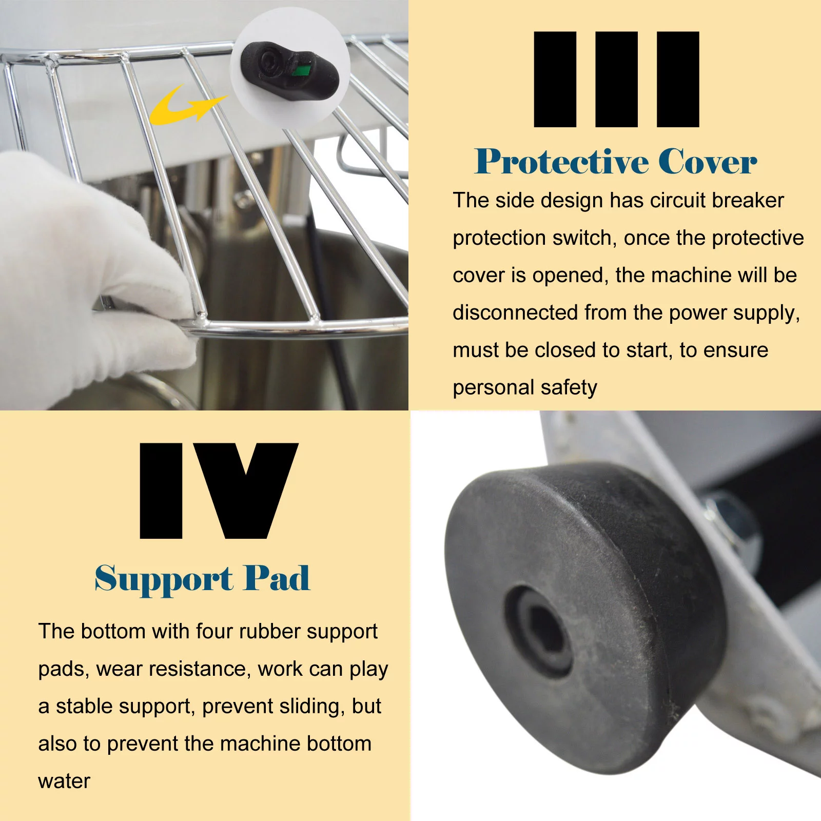 PreAsion Commercial Dough Food Mixer Dough Kneading Machine Double Speed Double Action Dough Mixer 110V 20L 1500W